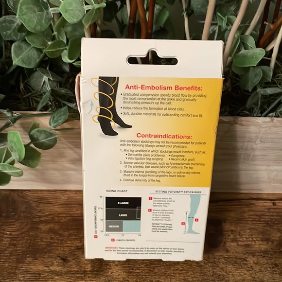 Futuro anti embolism knee length stockings, size M, color white. Soft, durable - Picture 5 of 8